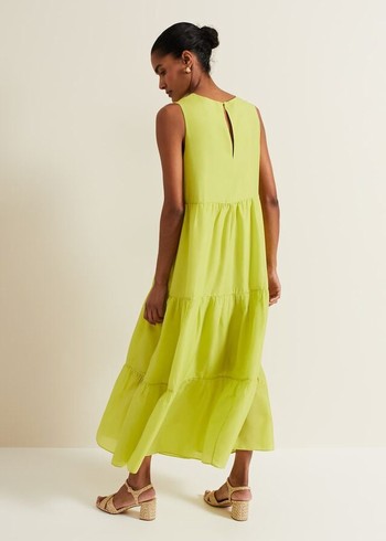 Phase Eight Sara Tiered Dress Light Green Australia | BC1806742